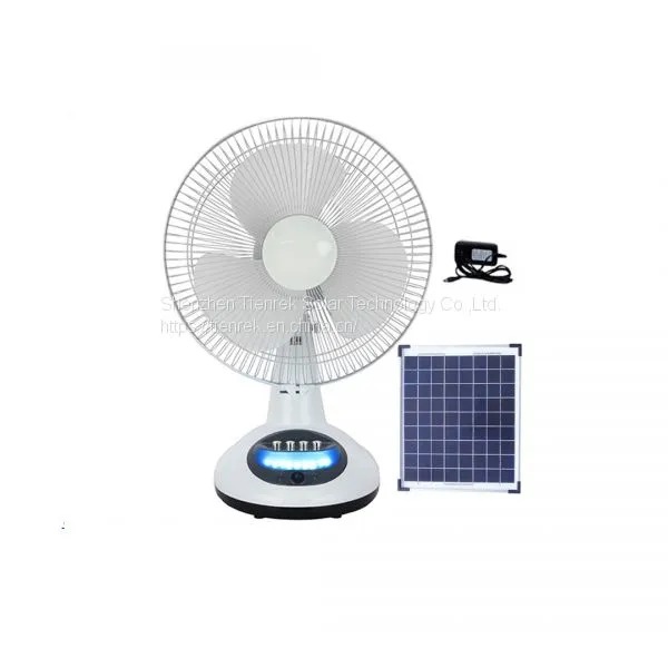 12 inch rechargeable fan with light 2