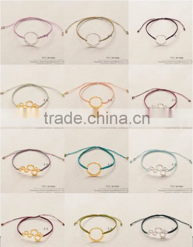 2015 New fashion bangle cotton paraffined rope woven bracelet
