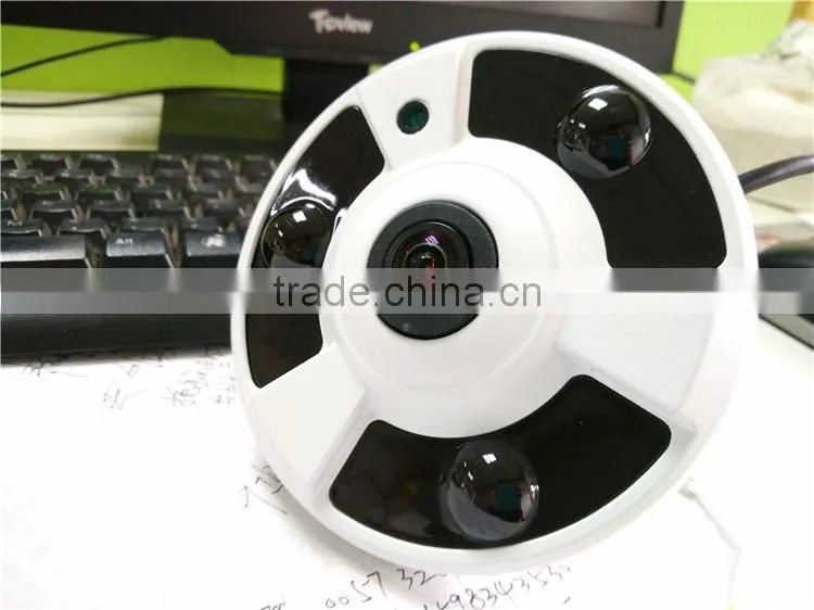Ceiling Mount 2Mega Pixel Sony 1/2" CCD Sensor HD 1080P 360 Degree Fisheye IP Camera with 3PCS Array LEDs for 20M Night Vision