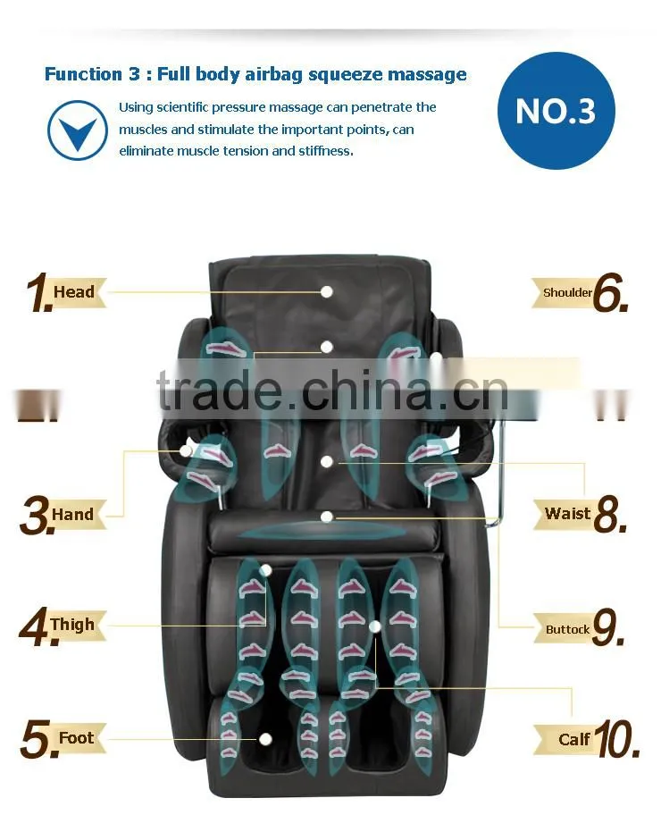 2016 new design L shape healthcare massage chair 3d zero gravity electric massage chair