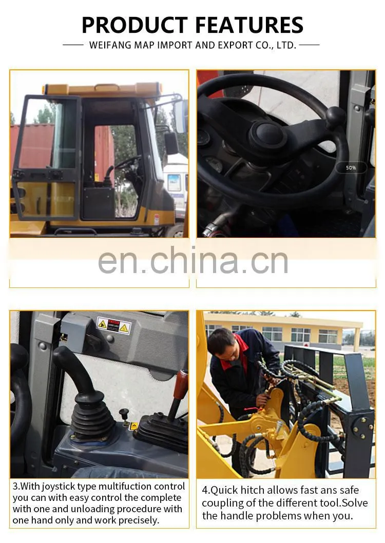 Mappower 1TON WL08 ZL10 910 Articulated Mini wheel loader With Various Attachments