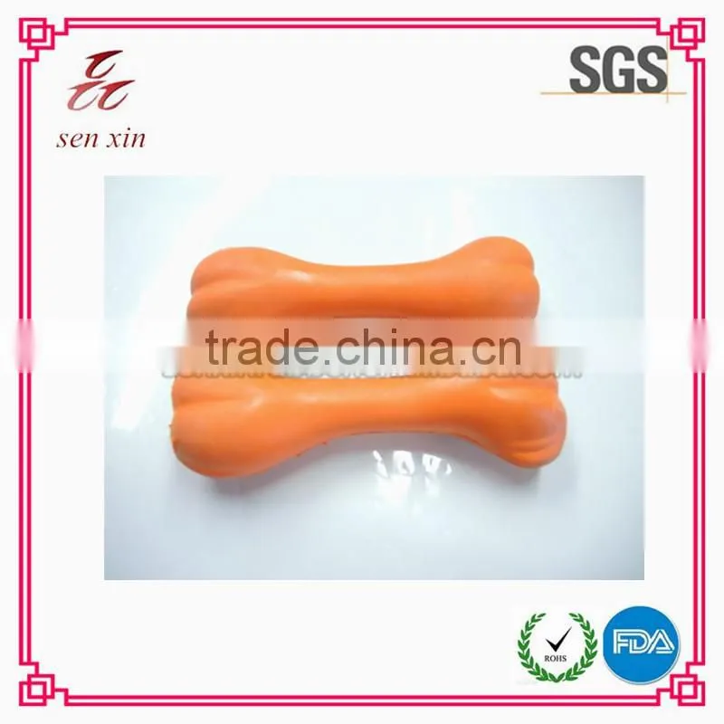 2016 fashionable real-looking soft rubber dog animal toy, bone shape dog toy