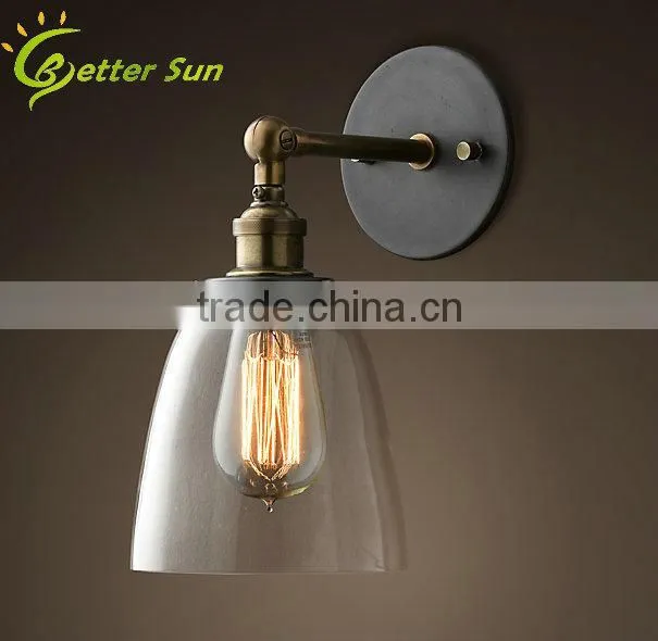 Aged Steel Edison Bulb Wall Light