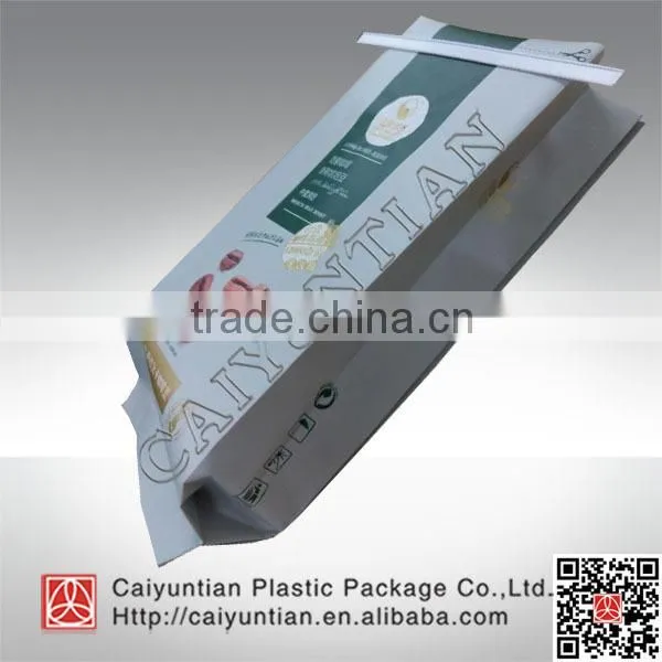 Tin tie Aluminum stand up coffee pouch square bottom zipper pouch with customized logo printing