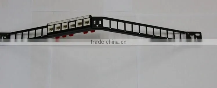 0.65U angle 24 port patch panel,patch panel unloaded