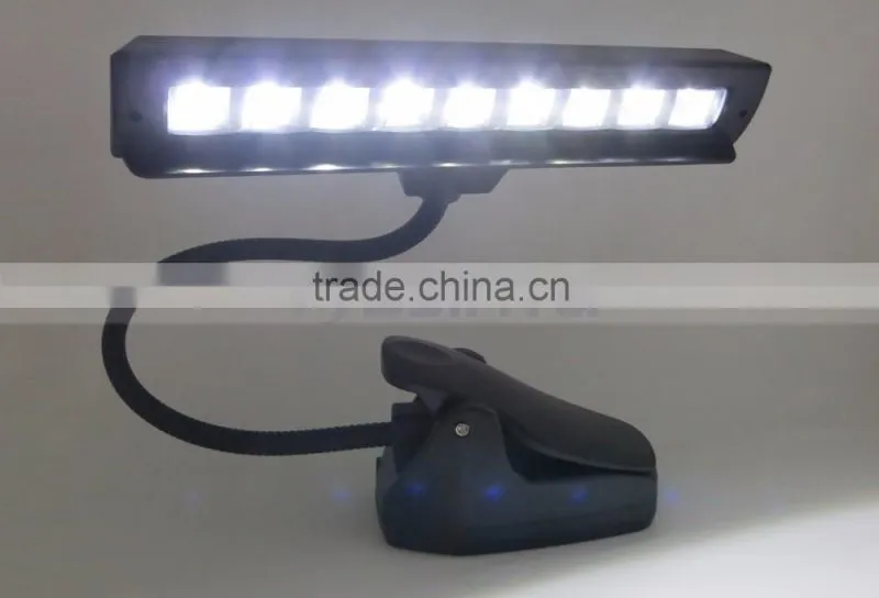 63LM 9 LED Clip On Black Flexible Gooseneck Orchestra Music Stand Lamp