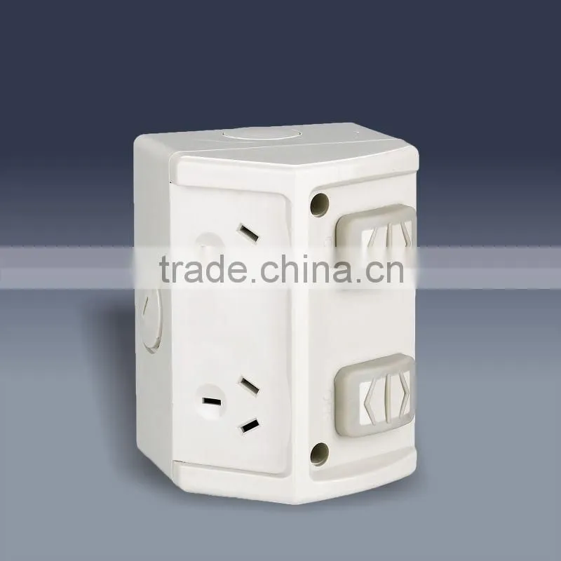 SAA certificate twin Waterproof socket 250V 10A