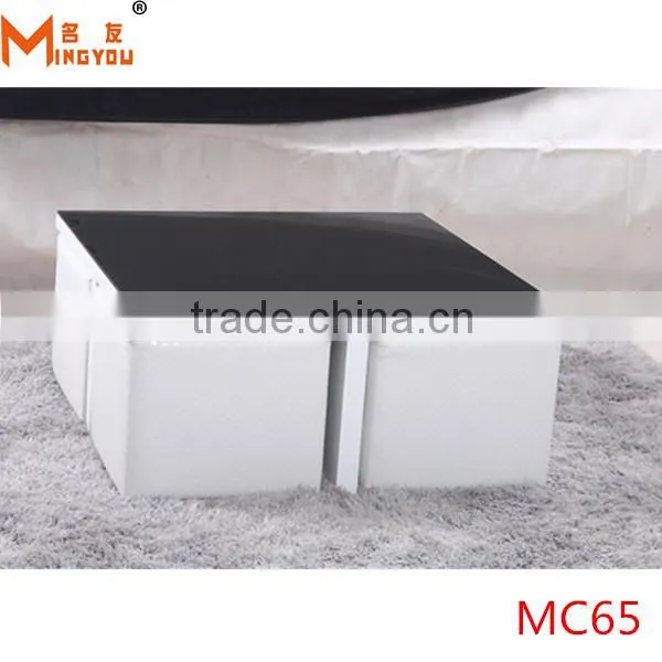 glass top coffee table with stools