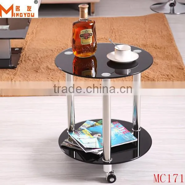 Hot!!! Stainless stell Magazine Table outdoor side table glass top end table
