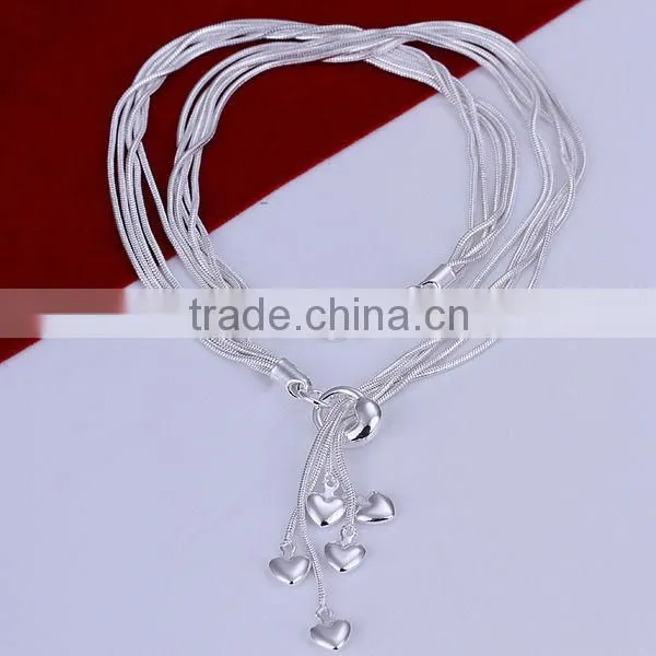 2014 mulit string sterling silver lariat necklace