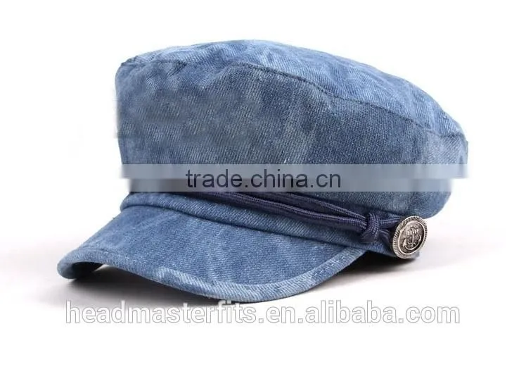 Custom washed denim caps for woman simple blue plain baseball cap