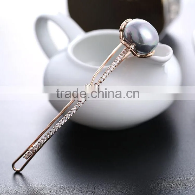 Brand Design Elegant charm Pearl&crystal Headdress Accessory Headwear Wedding jewelry Hairwear woman Girl 18K Gold Hair Clips