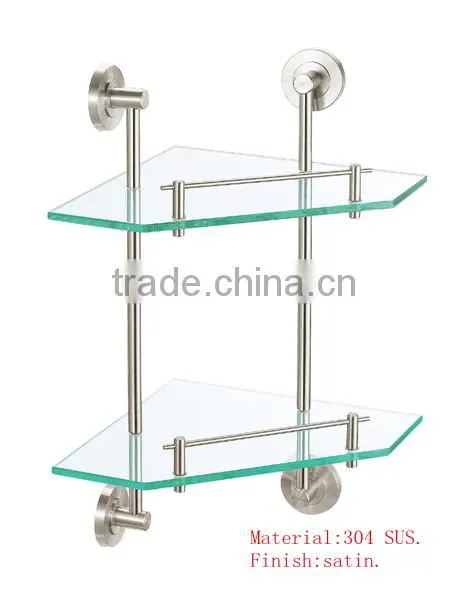 dual tier bathroom glass rack