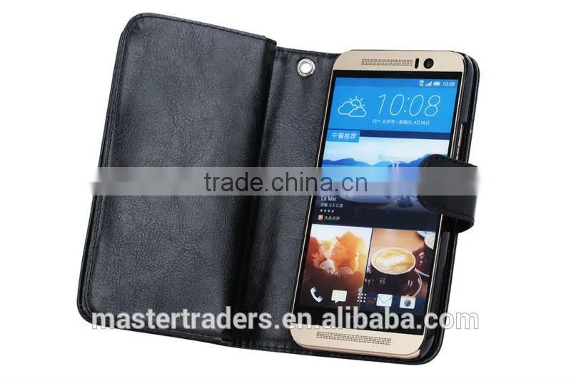 Cheap Crazy Horse Grain 2 In 1 Wallet PU Leather Case With Multi Card Slot For HTC One M9 MT-3657