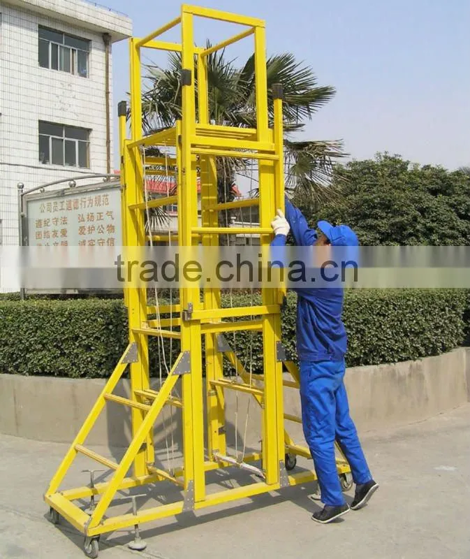 mobile FRP ladder with wheels, FRP lift ladder