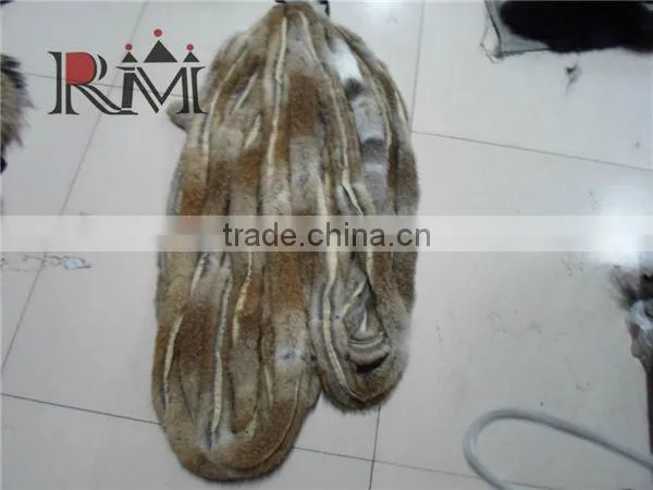 Hat accessories rabbit fur strips for hood rabbit strips