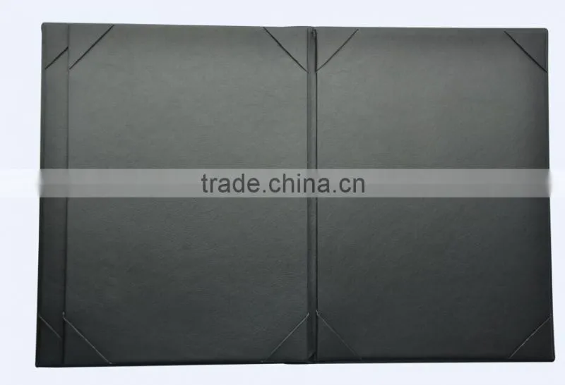 Fashion Black Tri-folding High Quality Cover Design Menu Book