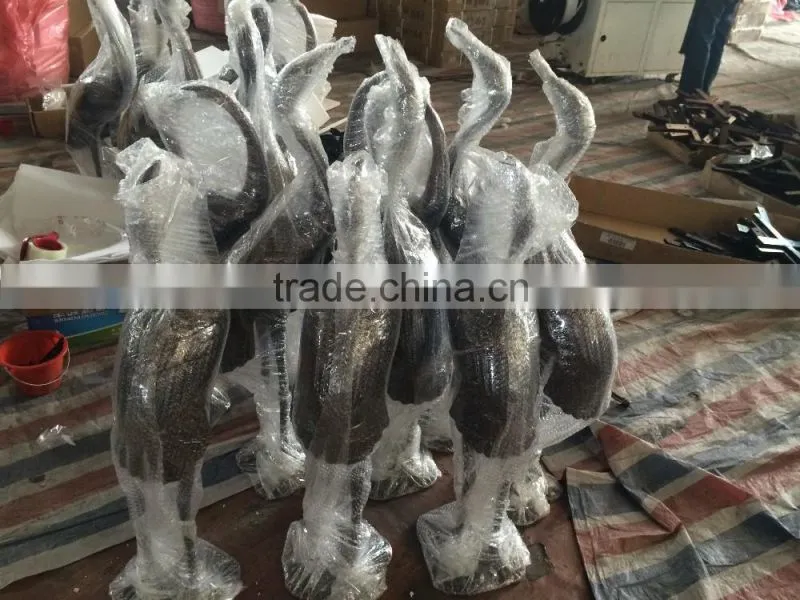 43 Inch Sculptured Cranes in Bronze Finish