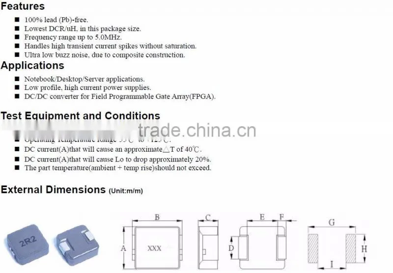 made in Taiwan SMD power inductor high frequency100uH