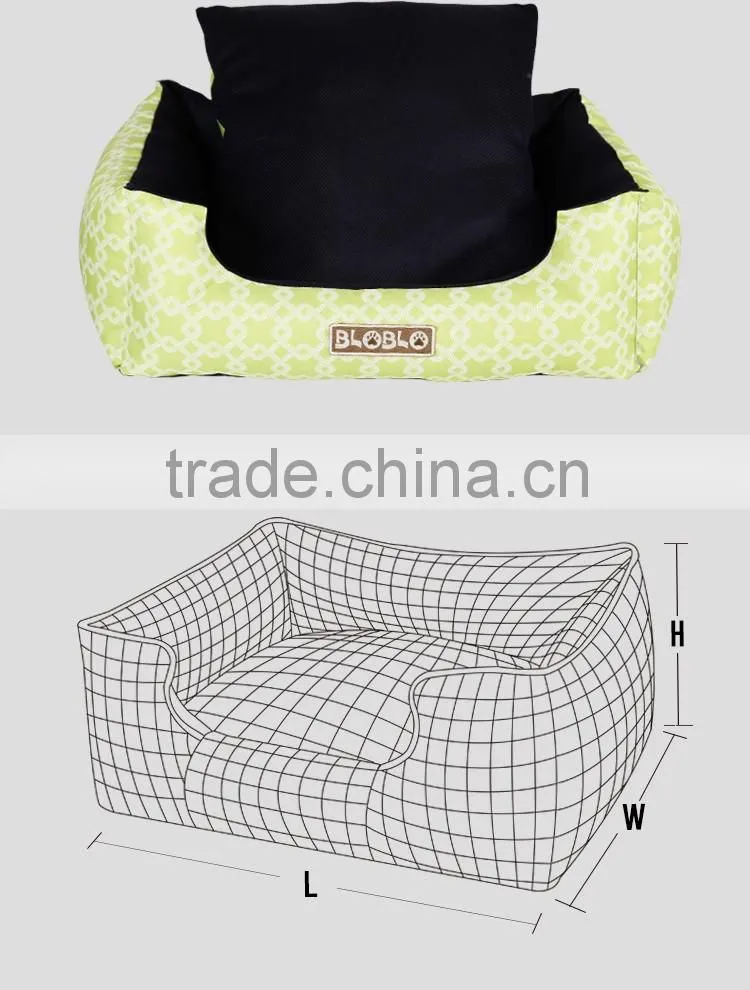 The newest design dog bed with green and black color with white lines