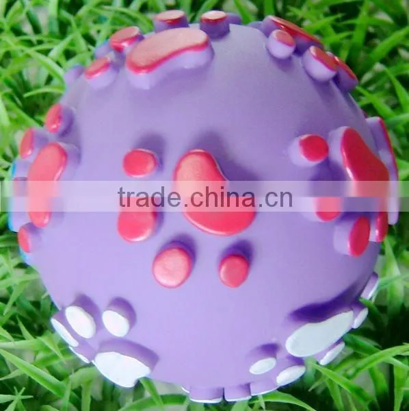 Dog Vinyl Ball Product --Ball with Pawprint,Squeak Toy Ball