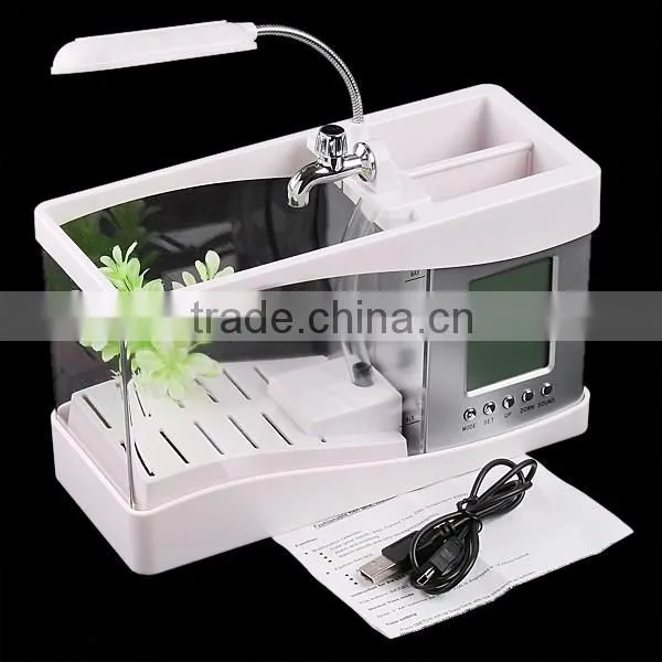 Desktop usb mini fish tank aquarium with running water