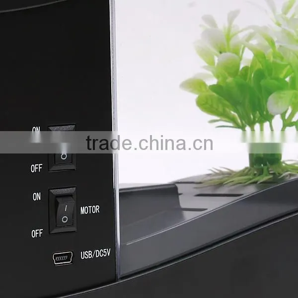 Desktop usb mini fish tank aquarium with running water