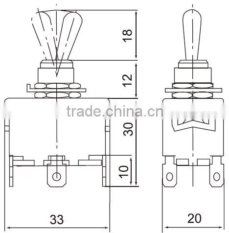 CNTD Sale 6 Foot 2 Gear Self-Locking On On Power Spring Return Toggle Switch 15A 250V