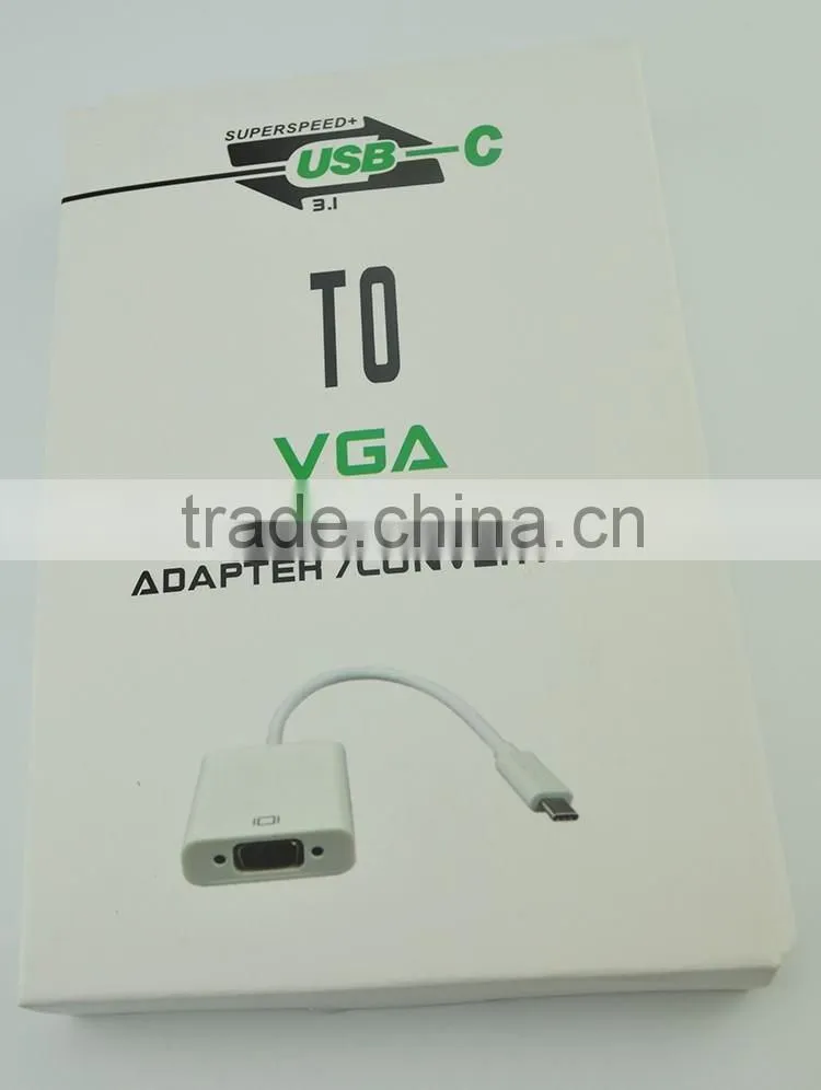 Manufacture M/F data cable usb 3.1 c type to VGA for laptop