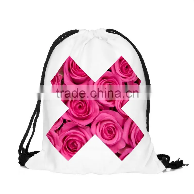 Brand New Hot Sale Custom 3D Print X Promotion Kids Drawstring Backpack Wholesale