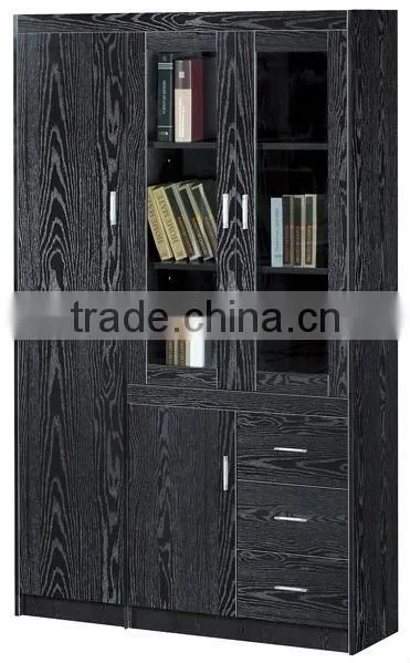 hot sale cheap high quality 4 drawer 4 door glass door file cabinet bookcase office furniture design