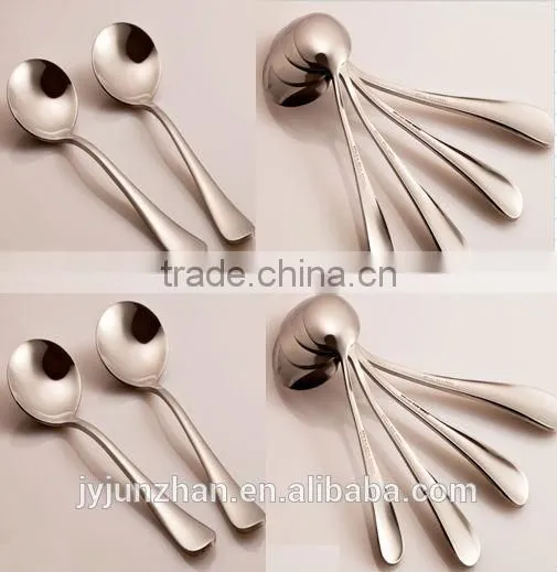 Metal tea spoon of SS430 material with mirror polishing and golden color