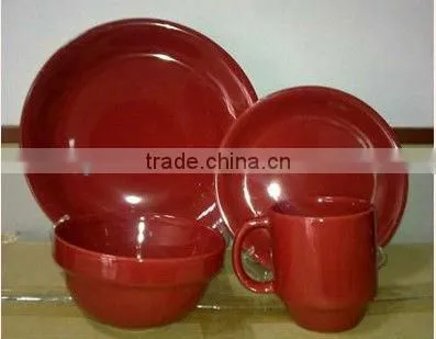 16pcs color glazed stoneware dinnerware set