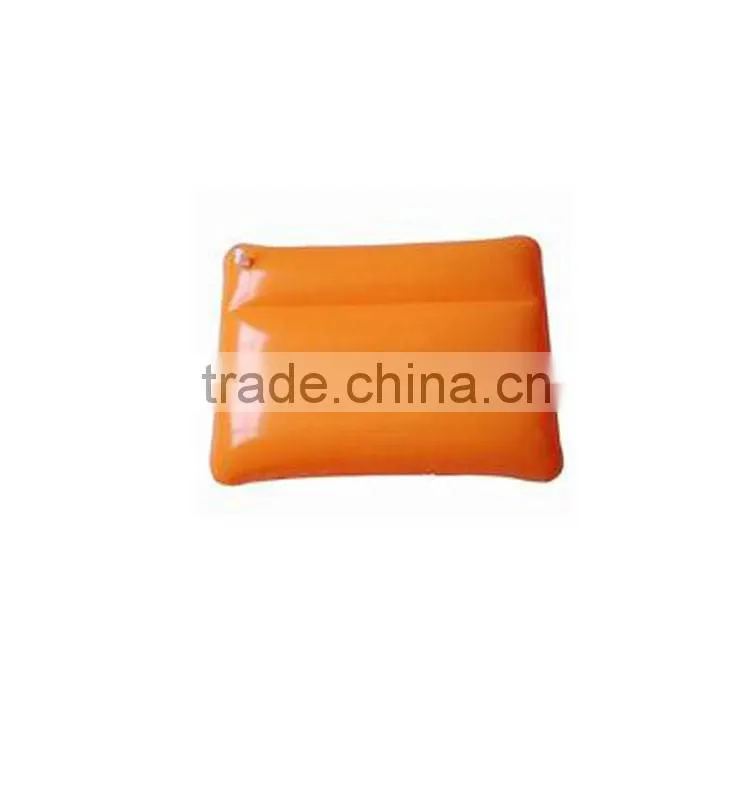 Promotion inflatable flocking pillow, car travel air pillow