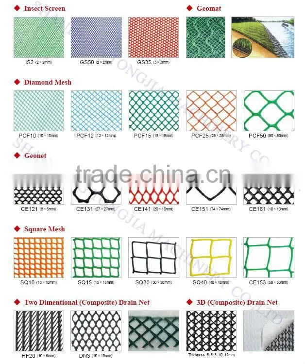 PE Plastic rigid plat net and geonet machine