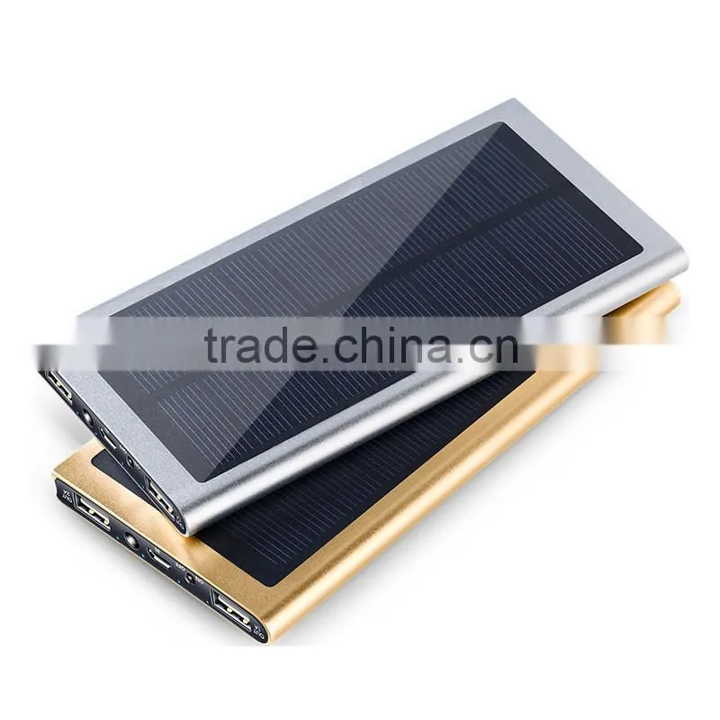 Best solar panel battery 8000mah power bank with flashlight