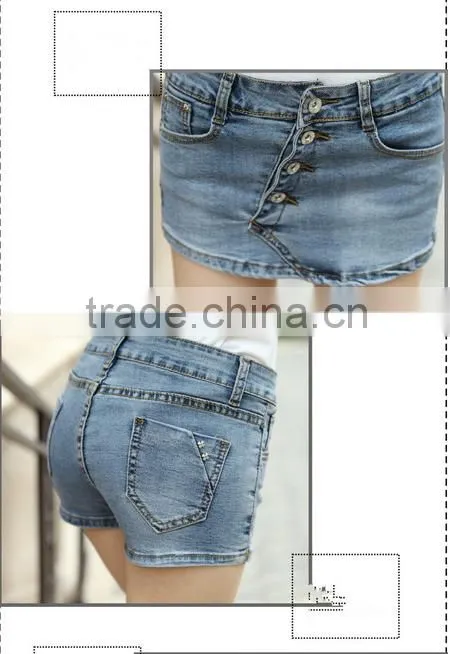women Shorts Skirts Summer casual denim shorts women Jeans Vintage Single Breasted female sexy Skorts skirt