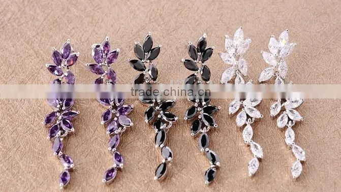 JINSE Fashion Purple Earrings