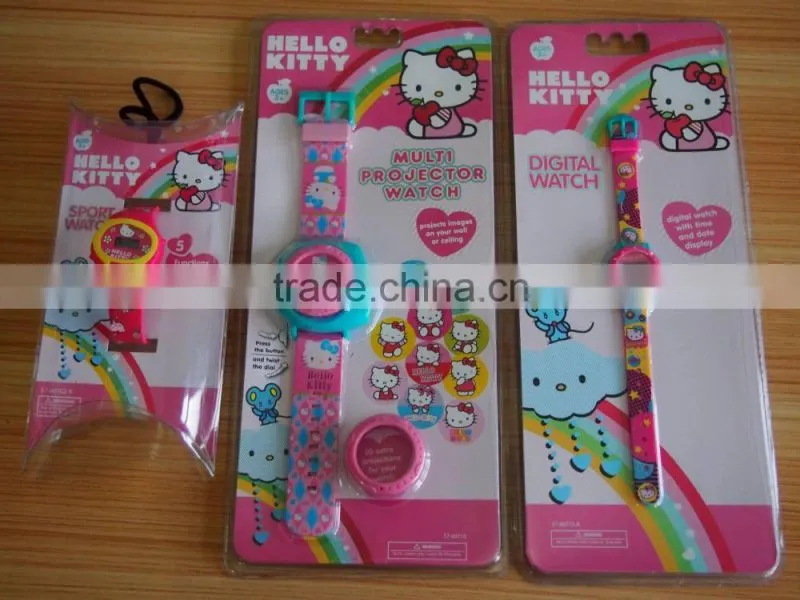 Cute Hello Kitty Projector Digital Wrist Watch