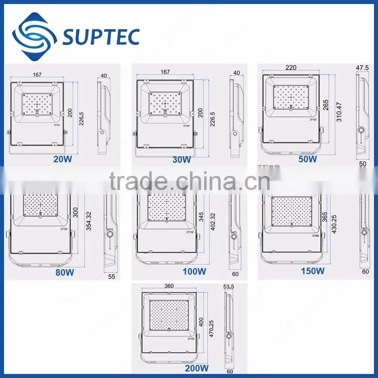 100W IP65 130LM/W Meanwell Driver LED Floodlight