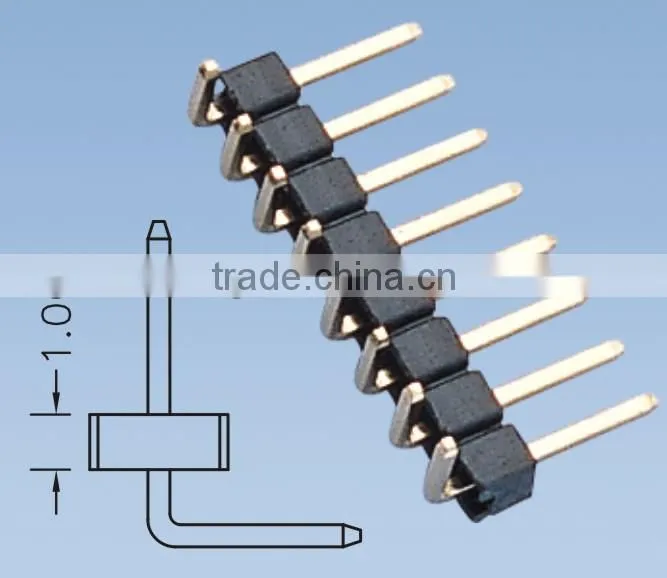 Single Row 90 Degree Pin Header Connector 1.27mm H=1.7