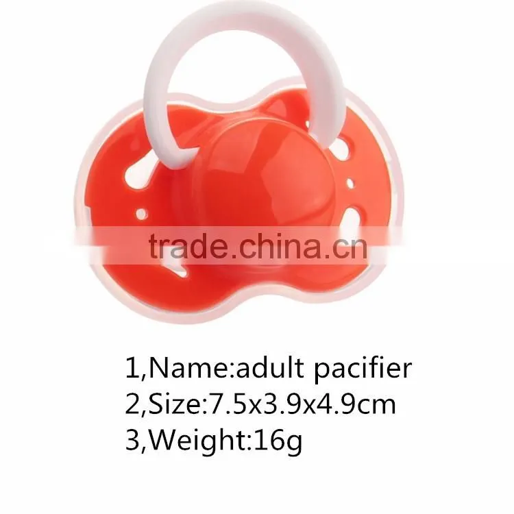 Hot sale plastic adult baby pacifier with silicone nipple