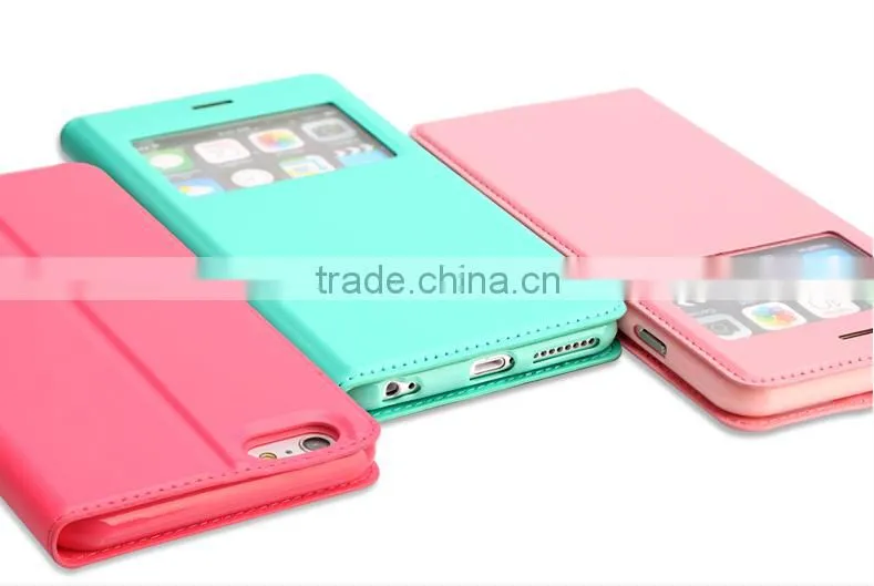 HD Open Window View Design Phone Case, Wallet Leather Case For iPhone 6