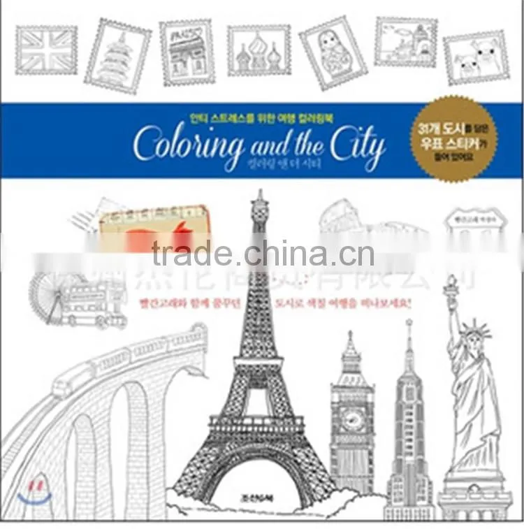Wholesale new arrive hand-painted secret garden series coloring and the city adult coloring books