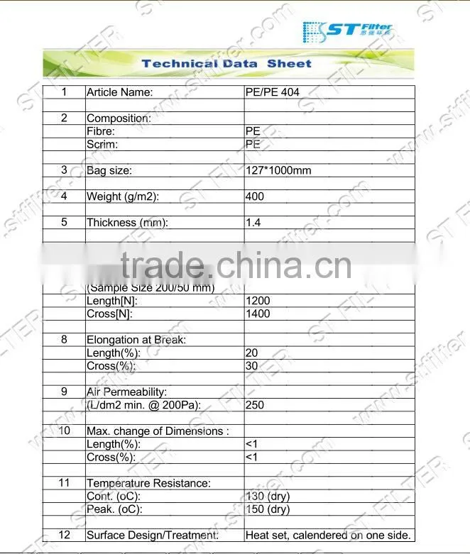 Polyester dust filter bag,cement dust filter bags technology
