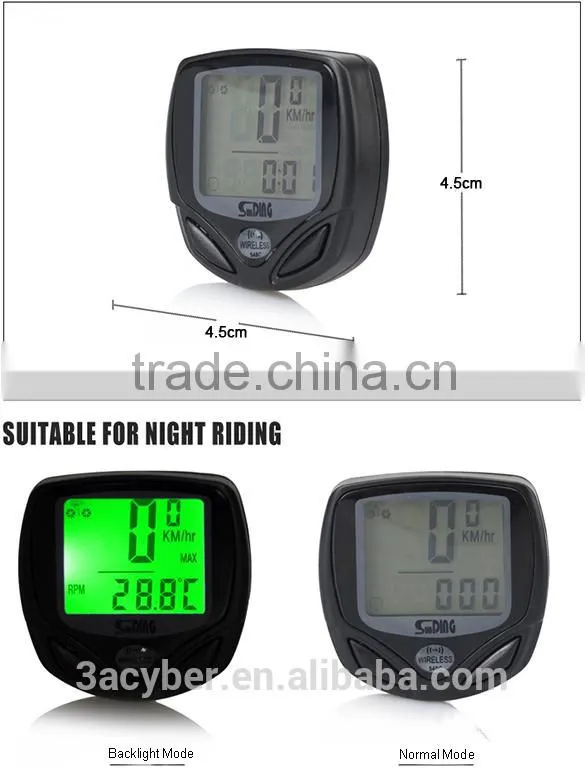 Waterproof Wireless LCD Digital Bicycle Computer Bike Cycle Speedometer Odometer Green LED Backlight