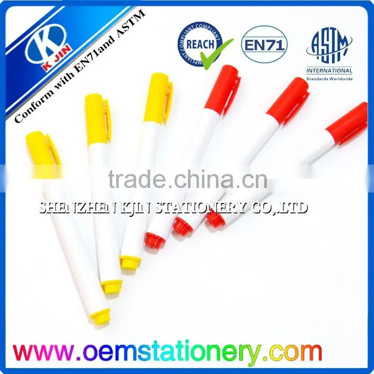 Wholesale erasable whiteboard yellow and red color marker pen for school or office