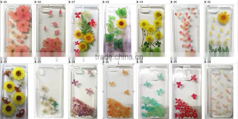 2016 Unique design real flower phone cover tpu soft phone case for iphone 6
