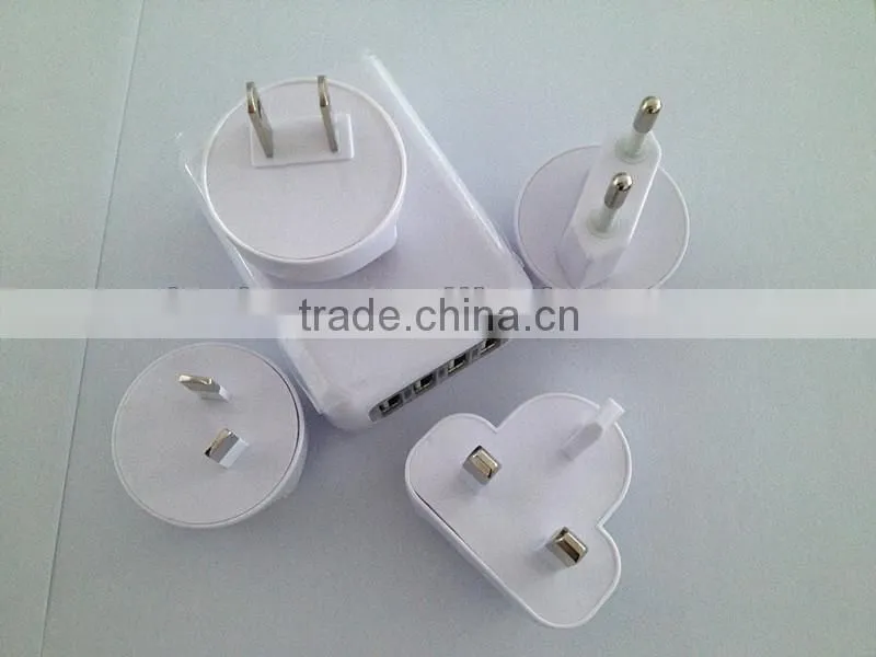 Universal USB travel power adapter charger 4 port AC /DC Switching power adapter for Smartphone , Android phones