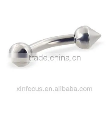 Ball-cone curved barbell 10 ga body jewelry Eyebrown Piercing Ring Jewelry
